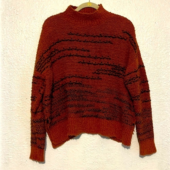 Knox Rose orange, knitted, pull over sweater, size large - Picture 1 of 8